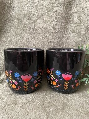 Set of Natural Life floral ceramic tumblers